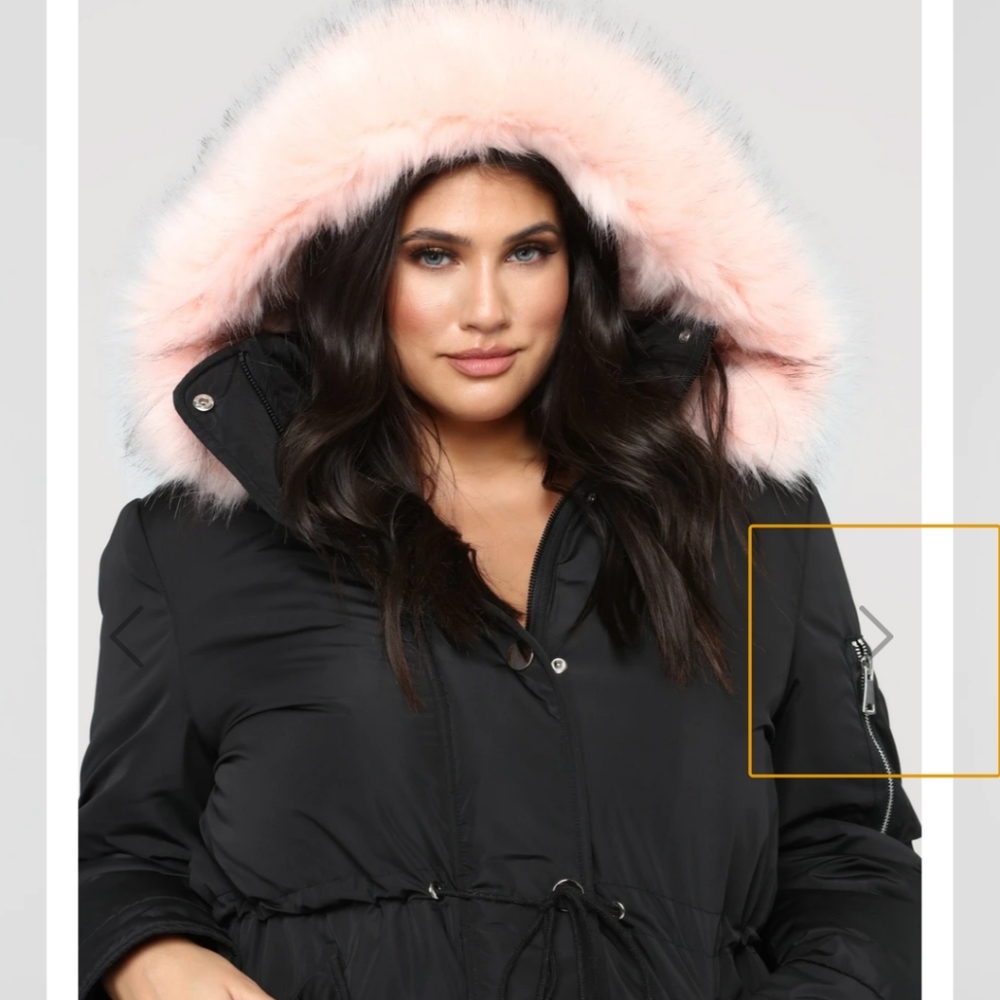 Black Utility Coat with Fur Hood